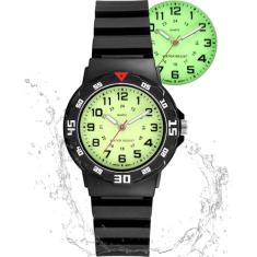 CKV Relógios analógicos infantis para meninas e meninos com tempo de aprendizado luminoso e fácil de ler, pulseira macia, relógio infantil à prova d'água de 30 m, ótimos presentes de aniversário para