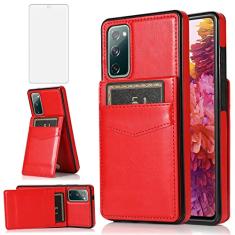 Capa de telefone para Samsung Galaxy S20 FE Gaxaly S 20 FE 5G UW 6,5 polegadas com protetor de tela de vidro temperado suporte de cartão de crédito carteira capa de couro celular Glaxay S20FE 20S Fan