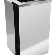 Lixeira Inox Quadrada Com Aro Inox 50 Litros