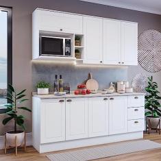 Cozinha Compacta 5 Peças com Balcão Para Cooktop Branco/Calcare