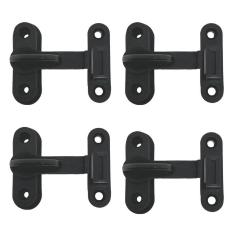 Kit 4 Tranqueta Trinco Pvc Para Porta Sanfonada Janela Preto