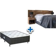 Cama Box Casal Conjugada Molas Union Ortobom + Cabeceira Plus Demoliçã