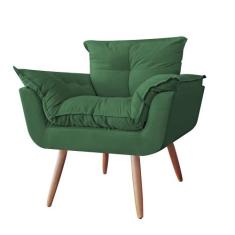 Poltrona decorativa Opalla Pés Palito Verde - DS Estofados - Estopar