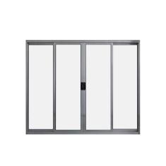 Janela 4 Folhas De Correr s/ Grade 1,00 X 1.50 Alumínio Brilhante Linha Modular - Hale
