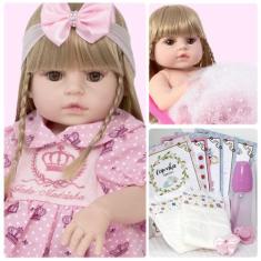 Boneca Grande Reborn Infantil Adora Loira De Silicone - Cegonha Reborn