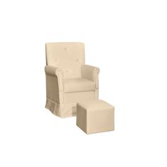 Poltrona de Amamentação Com Balanço e Puff Suzi Bege - Phoenix Baby