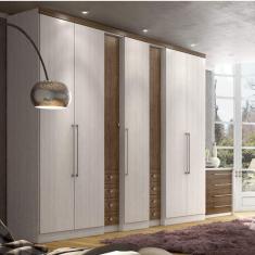 Guarda Roupa Casal 7 Portas 8 Gavetas Absolut Plus THB Móveis Teka Sensitive/Carvalho Sensitive