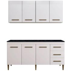 Cozinha Completa Atenas 7 Portas 3 Gavetas Branco Kaiki Móveis