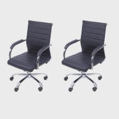 Kit 2 Cadeiras para Escritorio Diretor Esteirinha Florenca 3322