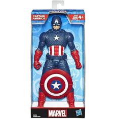 Boneco Capitão América 24 cm - Figura Clássica Marvel - Hasbro, Azul, 