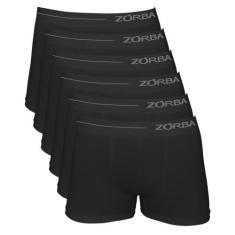 Kit 6 Cuecas Zorba Boxer Side sem Costura Microfibra 839 Preto - GG, G