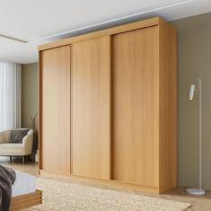 Guarda-roupa Casal 3 Portas de Correr Lisas Samambaia Cabecasa Madeira