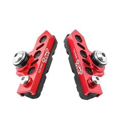 Bicicleta C Pinça de freio estendida (conjunto de 2) freio de aro de liga de alumínio substituível resistente ao desgaste para bicicleta de estrada, MTB, bicicleta dobrável (vermelho-preto)