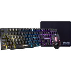 Kit mouse, teclado e mousepad k-mex km5228 rgb +  moa834 + pad fxx preto - b3km5228u11cb1x