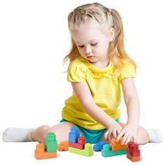 Blocos de Montar IV Infantil da Blocolândia Dismat - 40 Peças Coloridas, Estimula Criatividade e Habilidades Motoras, Seguro para Crianças a Partir de 18 Meses