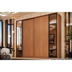 Guarda Roupa 4 Portas e 4 Gavetas c/ 2 Vidros Reflecta Laredo Amendola/Nude Prime TX - Demóbile