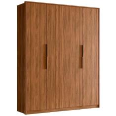 Guarda Roupa Casal 4 Portas Atore Nogueira Touch Demartez Nogueira Touch