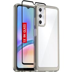 Capa para Samsung A05S, capa para Samsung Galaxy A05S, com [protetor de tela de vidro temperado][4 airbags embutidos] [Não amarela] Capa protetora à prova de choque de grau militar para Samsung Galaxy