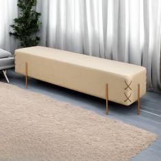 Recamier Banco Luxo Eros Moderno Bege Claro