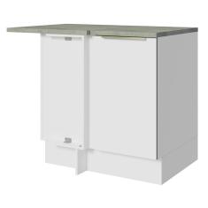 Balcão De Canto 1PTA Branco/Branco Veludo Lux Madesa Branco