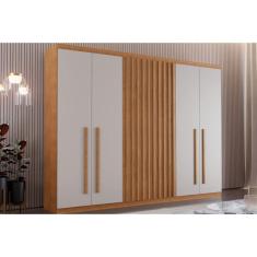 Guarda Roupa 6 Portas e 4 Gavetas Denver Naturale/Off White - Rufato