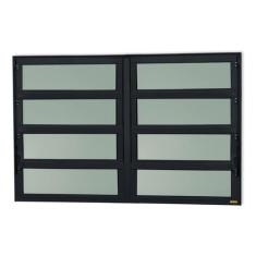 Janela de Alumínio Basculante 2 Seções 80x240cm Vidro Mini Boreal Elit