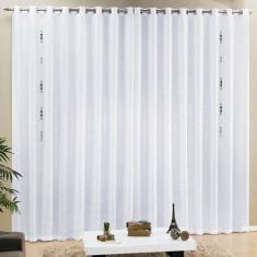 Cortina France para Varão Tecido Cetim Amassado 4,00 x 2,80 Metros Alt