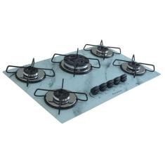 Fogão Cooktop Chamalar 5 Bocas Tripla Chama Bivolt XP, Marmorizado bra