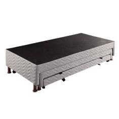 Cama Box Base C-2 Auxiliares Solteiro Universal Rústico Bordado White (88x188x32) - Paropas