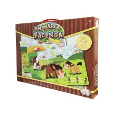 Kit Quebra Cabeça Animais Da Fazenda 15/ 20 E 25 Peças +4
