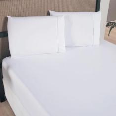 Kit Jogo Lençol Cama Queen Size 300 Fios Ponto Palito Macio - 3 Peças 