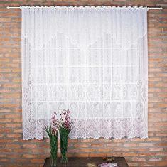 Cortina de Renda - Quarto e Sala - Elizabeth - Branco - 3,00m x 2,20m - P/ Varão - Cortilester