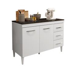 Balcão De Cozinha Com Tampo 3 Gavetas 2 Portas Kaiki Móveis