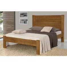 Cama De Casal Madeira Maciça Lara Castanho