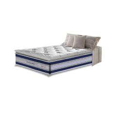 Colchão Solteiro De Molas Ensacadas D33 Com Pillow Top Cama Inbox Select 88x188x32 Azul