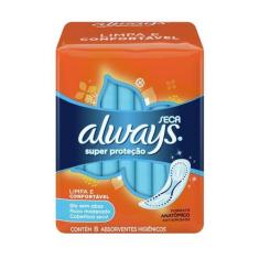 Absorvente Always Super Proteção sem Abas Cobertura Seca 8 unidades
