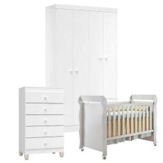 Quarto De Bebê 4 Portas Com Gaveteiro Ternura Baby E Berço Mirelle Bra
