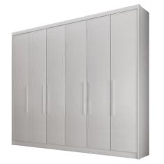 Guarda Roupa Casal Bolonha 6 Portas 8 Gavetas Neve - Novo Horizonte