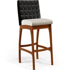 Banqueta Alta Cozinha Sala De Jantar Fixa Mila L02 material sintético 