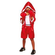 Fantasia Infantil pra Menino Cosplay Boxeador Tayson Completa Com Luva
