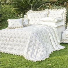 Jogo de Cama King Bordado 400 fios Sensualle Branco Vilela Enxovais 4 peças