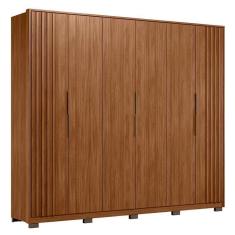 Guarda Roupa Casal Ripado Atrice 6 Portas Nogueira Touch Com Pés Demóbile ? Demartêz