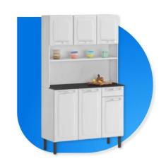 Cozinha de Aço Compacta Itatiaia Rose 6 Portas e 1 Gaveta Branco Neve