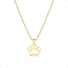 Cordão Corrente Ouro 18k 50cm + Pingente Patinha - Dream Factory Jóias