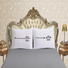 Jogo De Lençol Queen 3 Peças Fronha Divertida Malha Meu Lado