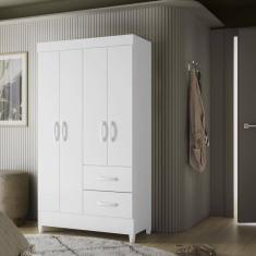 Guarda Roupa Solteiro 4 Portas 2 Gavetas Flex Mobi Albatroz