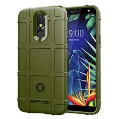 Capa para LG K40, proteção robusta, material TPU de fibra de carbono, macio antiderrapante macio, anti-impressão digital, capa totalmente protetora para LG K40