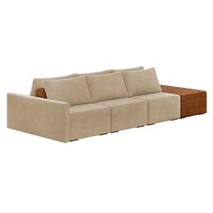 Sofá Ilha 3 Lugares Living 402cm Modulado para Sala Lary Veludo K01 - D`Rossi