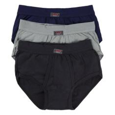 Kit 3 cuecas adulto slip tradicional com abertura click 120, XXG, Sort