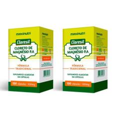 Kit 2 Cloresil Cloreto Magnésio 500mg 100 Cápsulas Maxinutri